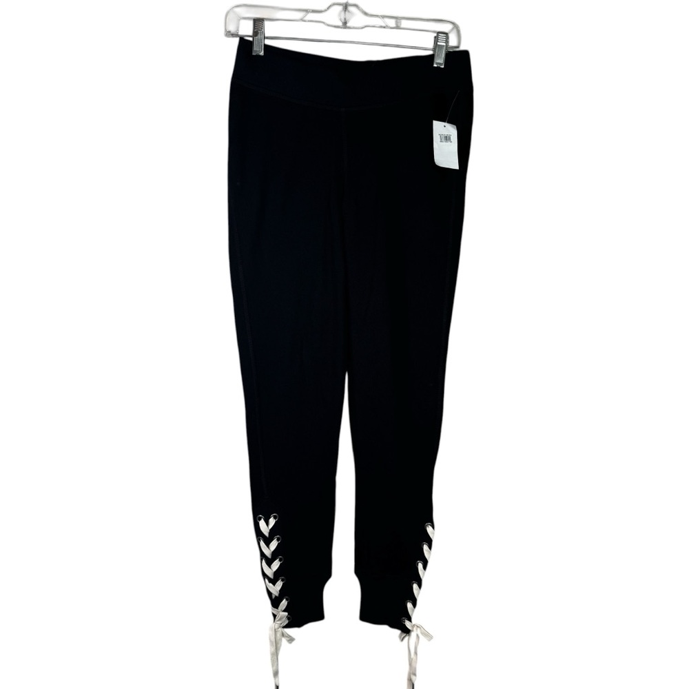 n:Philanthropy Womens Black Marta Lace Up Ankle Jogger Pants Small